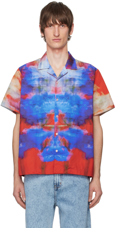 Shop Fiorucci Multicolor Flower Blur Shirt In Red