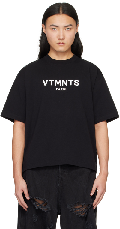 Shop Vtmnts Black Paris T-shirt