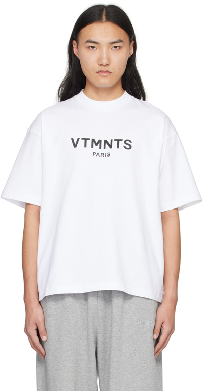 Shop Vtmnts White Paris T-shirt
