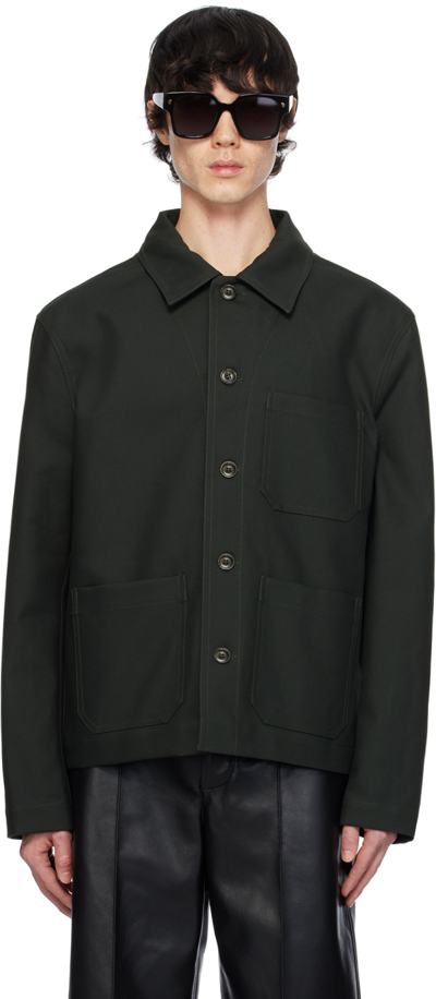 Shop Nanushka Black Saon Jacket In Anthracite