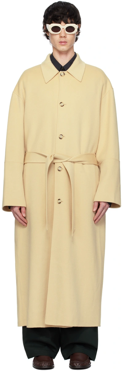 Shop Nanushka Beige Lucian Coat In Creme