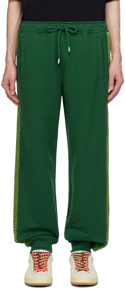 Shop Lanvin Green Side Curb Sweatpants In 474 Bottle