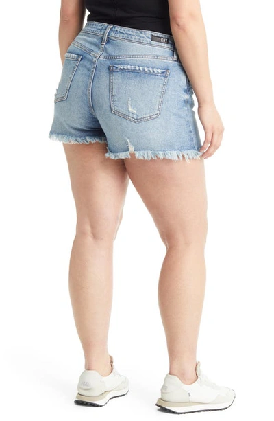 Shop Kut From The Kloth Jane High Waist Distressed Fray Hem Cutoff Denim Shorts In Instruction