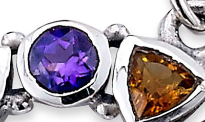 Samuel B. Circle Multistone Pendant Necklace In Multi