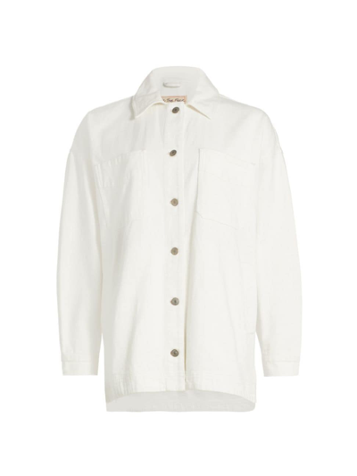 Shop Free People Women's Madison City Twill Jacket In Optic White