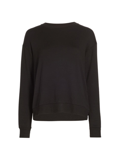 Shop Splendid Women's Supersoft Crewneck Pullover In Black