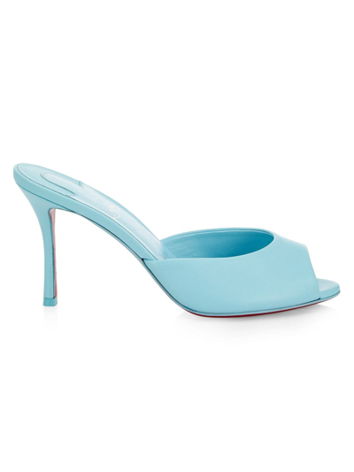Shop Christian Louboutin Women's Me Dolly 85mm Leather Mules In Mineral