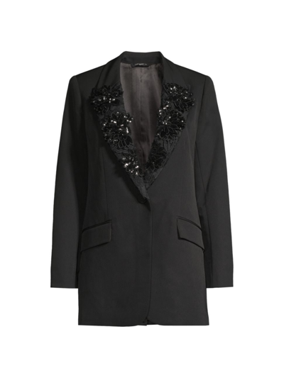 Shop Ungaro Women's Cleo Floral Applique Jacket In Black
