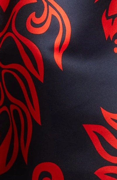 Sacai Mixed Floral Print Drawstring Shorts In Red