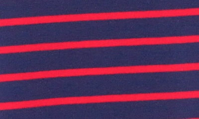 English Factory Colorblock Stripe Long Sleeve Stretch Cotton Top In Navy Multi
