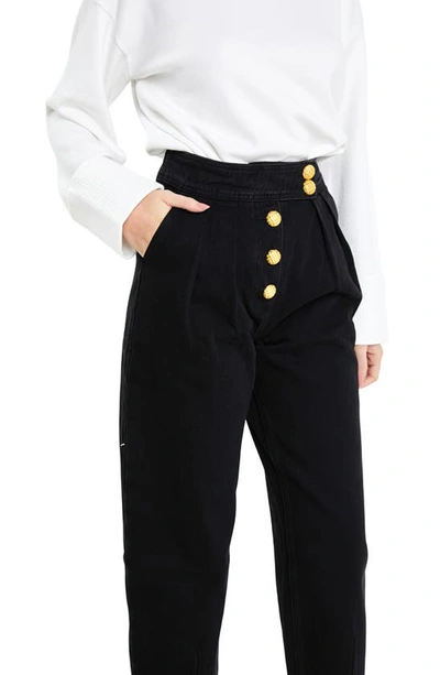 English Factory Cropped Denim Trousers Black Xl In Black