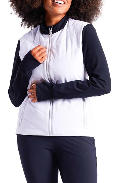 Shop Kinona Free Swing Quilted Golf Jacket In White/black