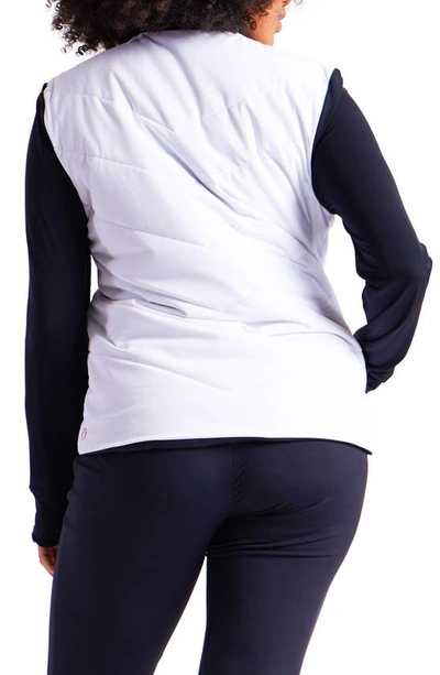 Shop Kinona Free Swing Quilted Golf Jacket In White/black