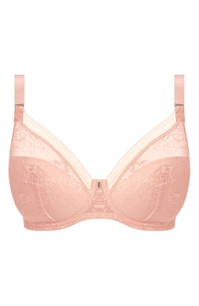 Fantasie Fusion Lace Underwire Padded Plunge Bra In Blush