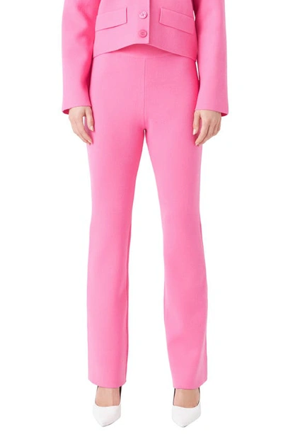 Endless Rose Flare Knit Pants In Pink