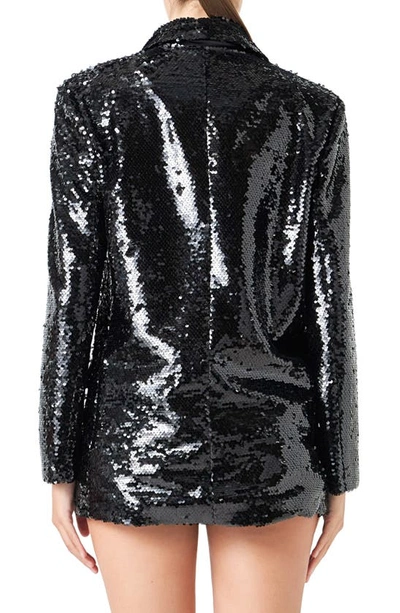 Endless Rose Women's Sequin Oversized Jacket In Black