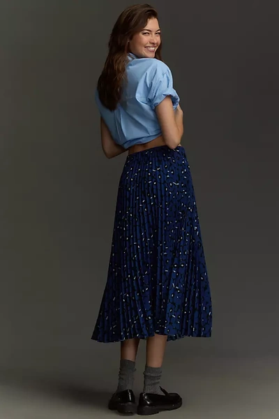 Shop Marimekko Myy Unikko Midi Skirt In Blue