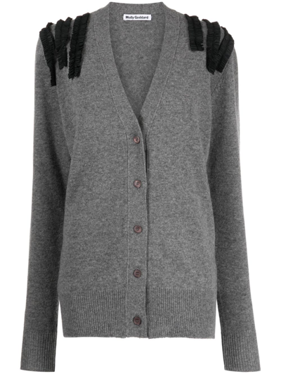 Shop Molly Goddard Sally Wool-blend Cardigan - Women's - Wool/polyester/cashmere In Grey