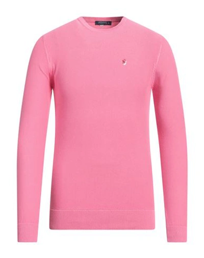 Shop Avignon Man Sweater Fuchsia Size S Cotton In Pink