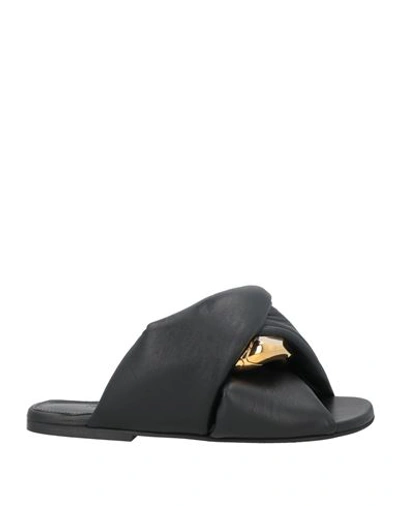 Shop Jw Anderson Woman Sandals Black Size 8 Lambskin