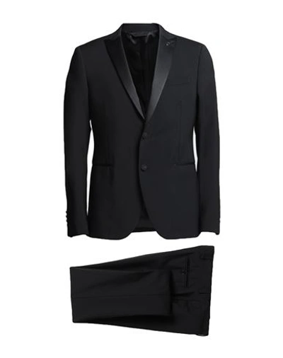 Shop Paoloni Man Suit Black Size 42 Virgin Wool