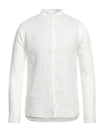 Shop Bagutta Man Shirt White Size 15 ½ Linen