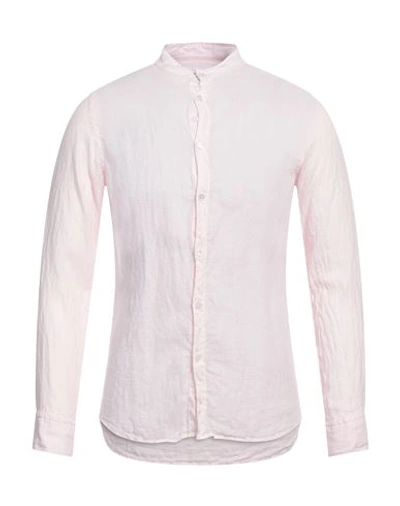 Shop Bagutta Man Shirt Light Pink Size 14 ½ Linen