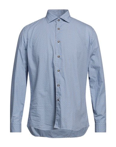 Shop Brió Brio Man Shirt Azure Size 15 ½ Cotton In Blue