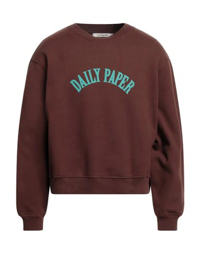 Shop Daily Paper Man Sweatshirt Cocoa Size M Cotton, Polyester In Brown