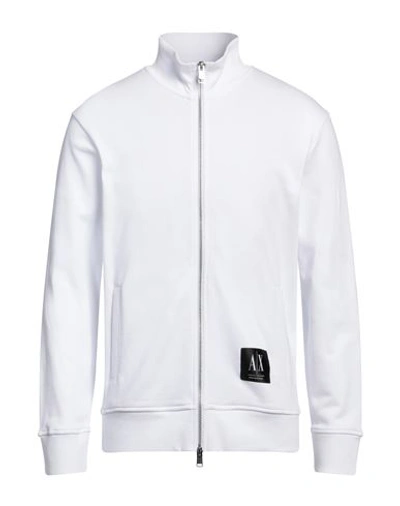 Armani Exchange Man Sweatshirt White Size Xl Cotton, Elastane In White