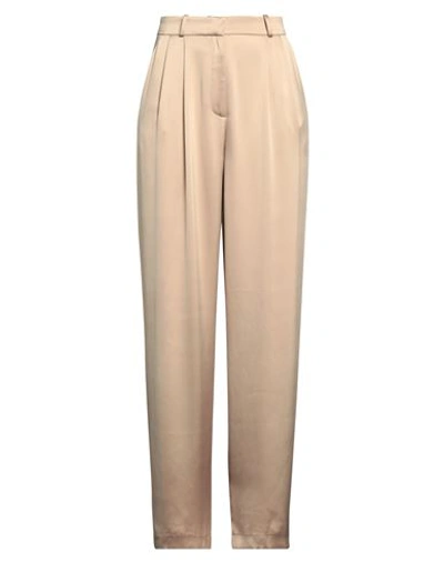 Shop Actualee Woman Pants Sand Size 8 Polyester In Beige