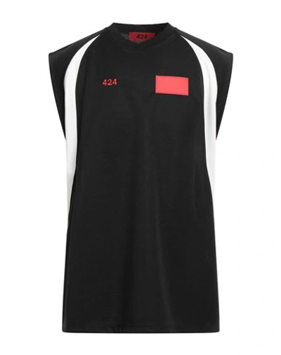 Shop 424 Fourtwofour Man T-shirt Black Size Xl Polyester