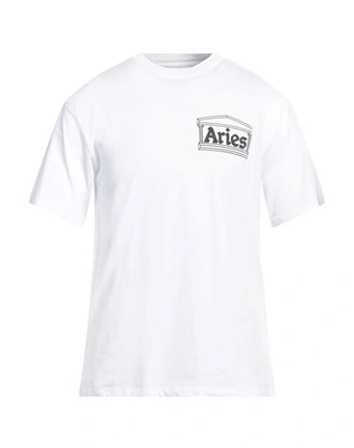 Shop Aries Man T-shirt White Size M Cotton