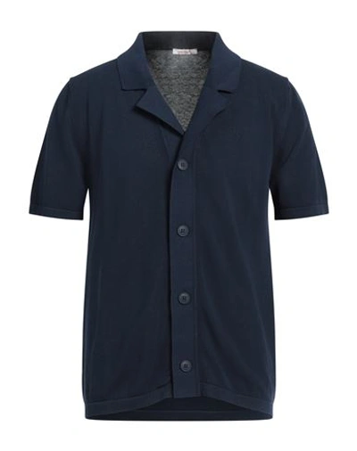 Shop Officina 36 Man Cardigan Navy Blue Size M Cotton