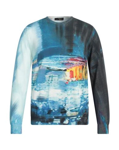 Shop +39 Masq Man Sweater Blue Size Xxl Cotton
