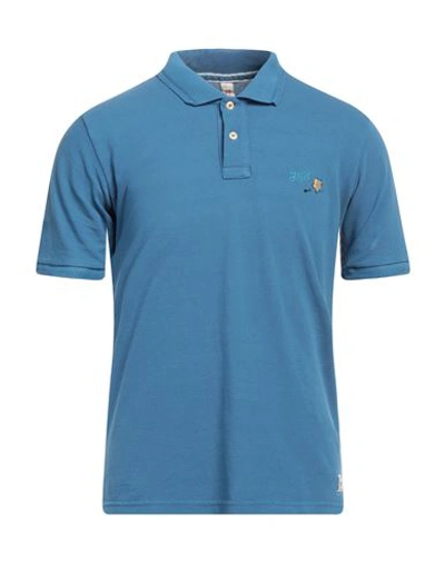 Shop Bob Man Polo Shirt Slate Blue Size M Cotton