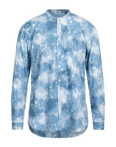 Shop Imperial Man Shirt Azure Size Xxl Cotton In Blue
