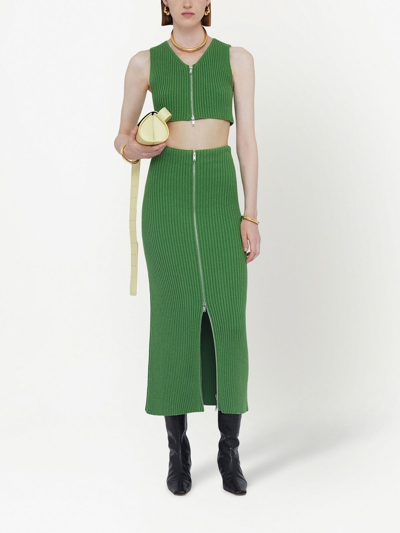 Jil Sander Ribbed-knit Zip-up Pencil Skit