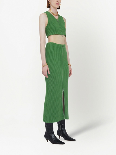 Jil Sander Ribbed-knit Zip-up Pencil Skit