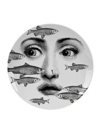 Shop Fornasetti N.392 Wall Plate Fish White/black