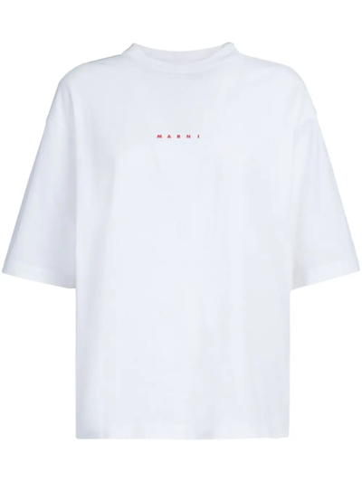 Shop Marni Logo Print Cotton T-shirt