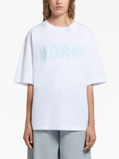 Shop Marni Logo Print Cotton T-shirt