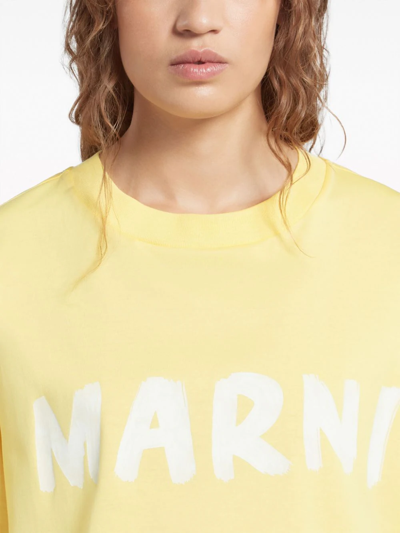 Shop Marni Logo Print Cotton T-shirt