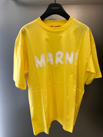 Shop Marni Logo Print Cotton T-shirt