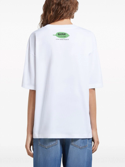 Shop Marni Floral Print Cotton T-shirt