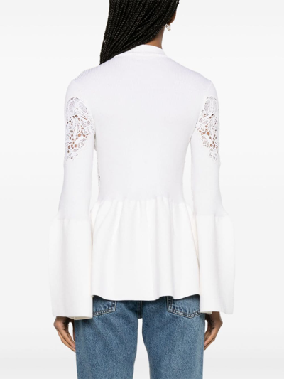 Shop Chloé Guipure Panels Flared Pullover