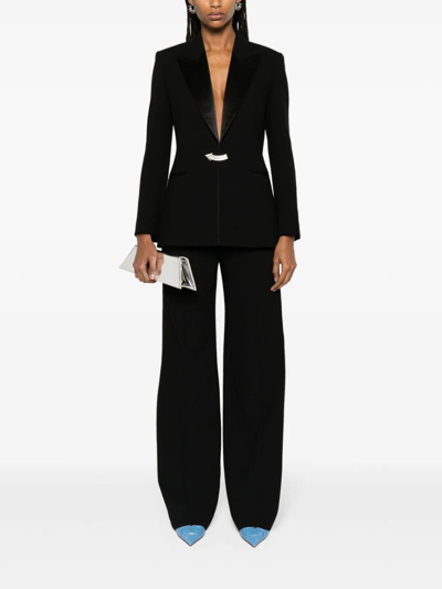 Chloé Crystal-embellished Satin-trimmed Wool-crepe Blazer