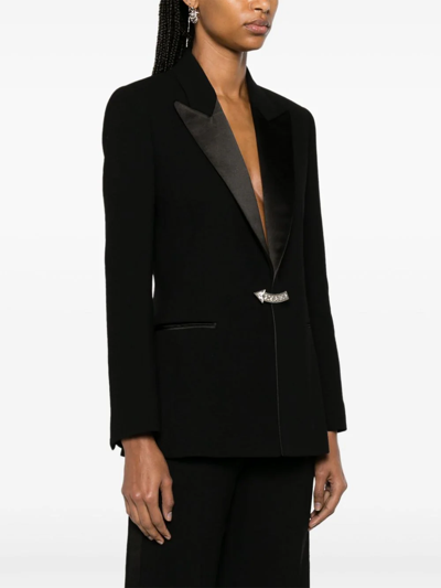 Chloé Crystal-embellished Satin-trimmed Wool-crepe Blazer