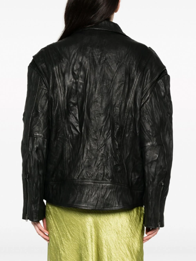 Shop Acne Studios Crinkled Leather Jacket