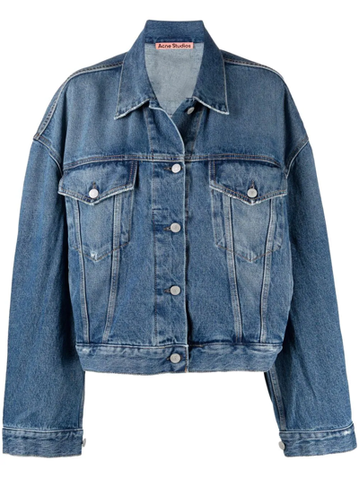 Acne Studios Blue Relaxed Cropped Fit Denim Jacket